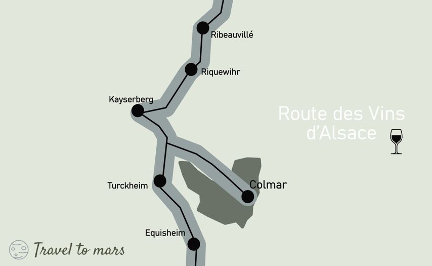 Route des Vins d'Alsace route kaart