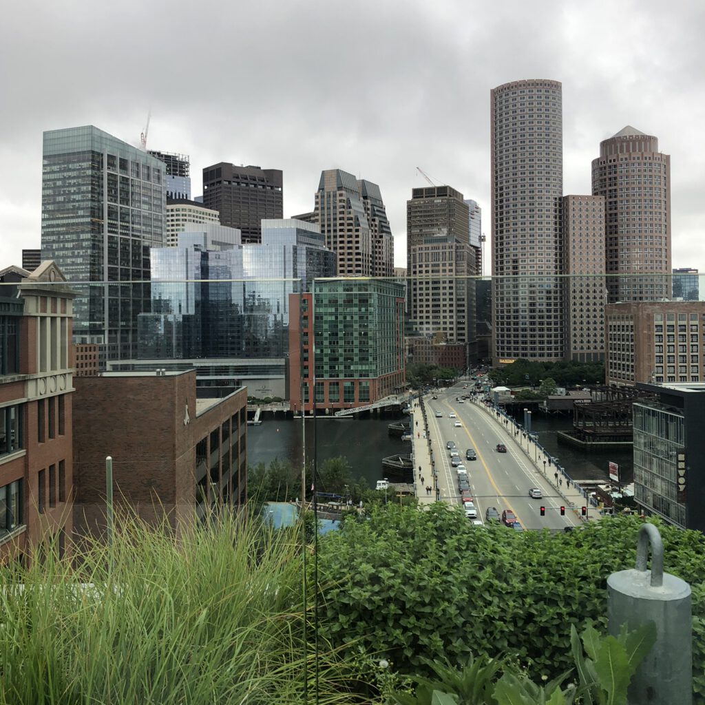 Boston uitzicht vanaf rooftop